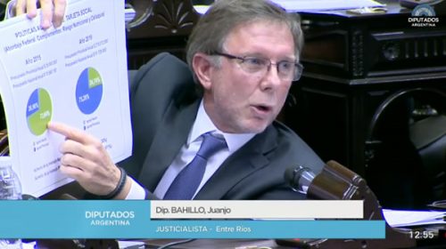 Bahillo pidió que el incremento de partidas sea coparticipable
