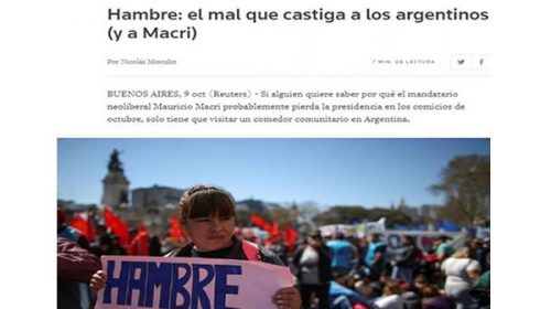 “Hambre” y “miseria a niveles insospechados”: en Londres vaticinan una derrota de Macri por la profunda crisis social