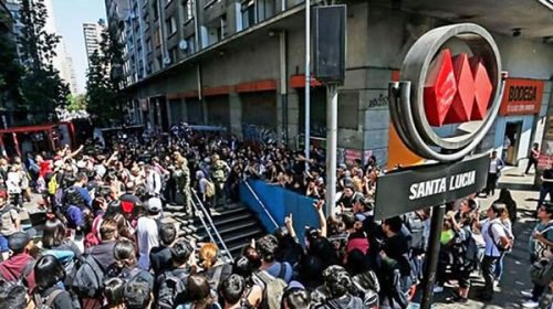 Los estudiantes chilenos coparon el subte