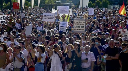 Marchas anticuarentena: en Madrid sancionarán a quienes no usaron tapabocas