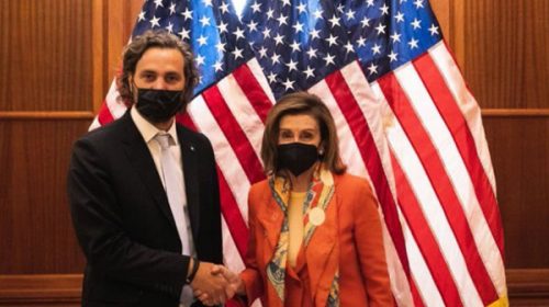 Más apoyos: Santiago Cafiero se reunió con Nancy Pelosi para analizar la agenda bilateral