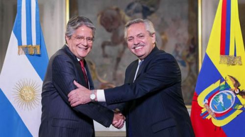 Alberto Fernández recibió en Casa Rosada al presidente ecuatoriano