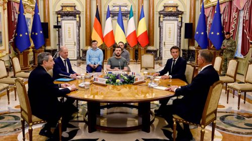 Líderes europeos se reúnen con el presidente ucraniano en Kiev