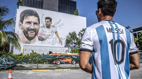 El impresionante mural de Messi que le dará la bienvenida en Miami