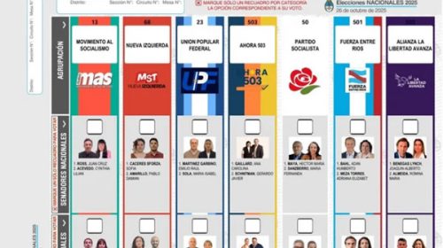 Así es la boleta única para votar en las elecciones legislativas del 26 de octubre