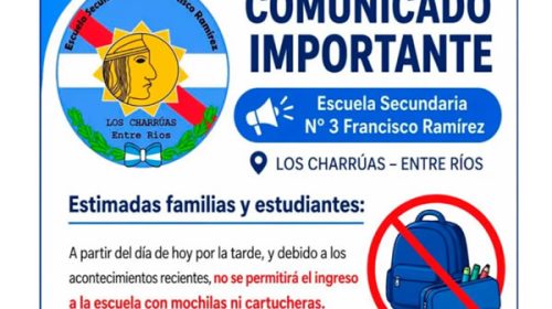 Amenazas de tiroteos escolares: una escuela de Entre Ríos ya prohibió el ingreso de mochilas